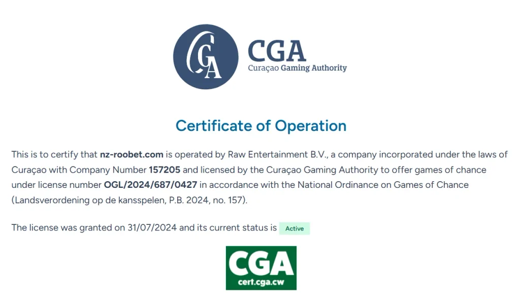 Roobet Curacao Gambling License