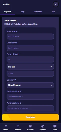 Roobet SignUp Step 2 - Finish setup